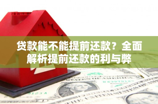 普湾新区贷款能不能提前还款？全面解析提前还款的利与弊