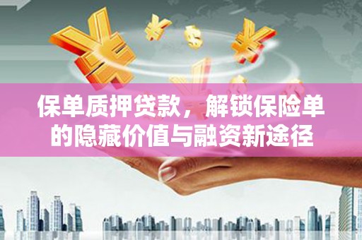 普湾新区保单质押贷款，解锁保险单的隐藏价值与融资新途径