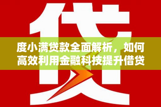 普湾新区度小满贷款全面解析，如何高效利用金融科技提升借贷体验