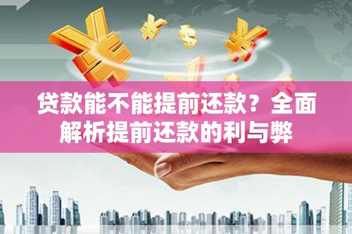 普湾新区贷款能不能提前还款？全面解析提前还款的利与弊