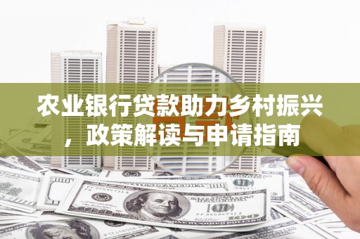 普湾新区农业银行贷款助力乡村振兴，政策解读与申请指南