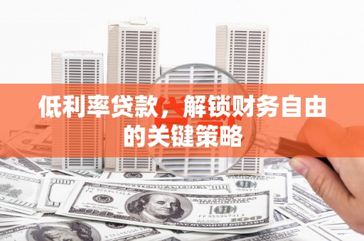 普湾新区低利率贷款，解锁财务自由的关键策略