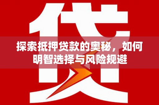 普湾新区探索抵押贷款的奥秘，如何明智选择与风险规避