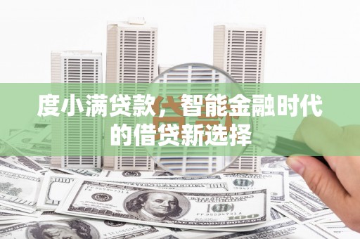 普湾新区度小满贷款，智能金融时代的借贷新选择