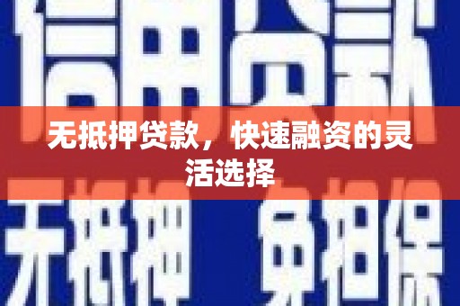 普湾新区无抵押贷款，快速融资的灵活选择