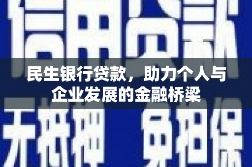 普湾新区民生银行贷款，助力个人与企业发展的金融桥梁
