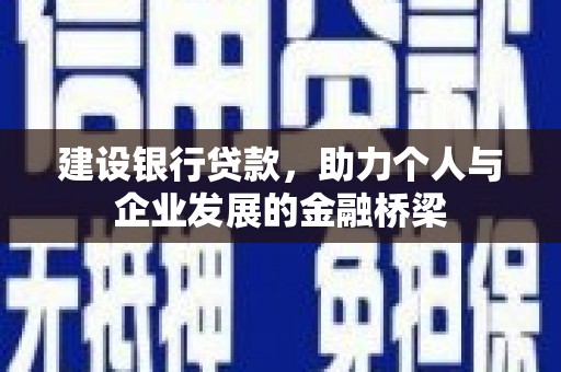 普湾新区建设银行贷款，助力个人与企业发展的金融桥梁