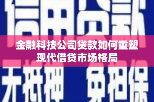 普湾新区金融科技公司贷款如何重塑现代借贷市场格局