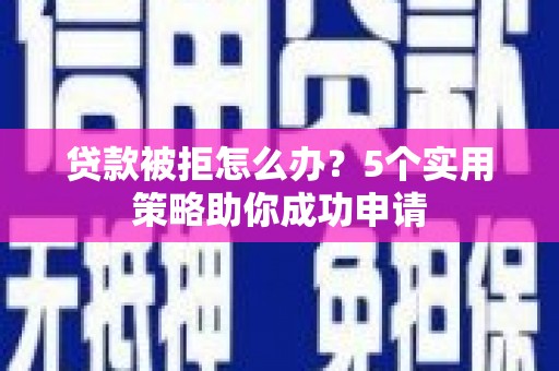 普湾新区贷款被拒怎么办？5个实用策略助你成功申请