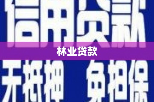普湾新区林业贷款