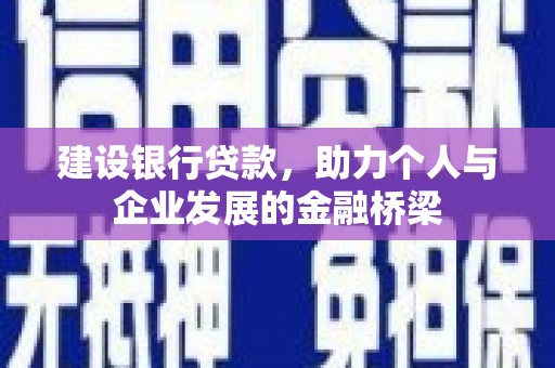 普湾新区建设银行贷款，助力个人与企业发展的金融桥梁