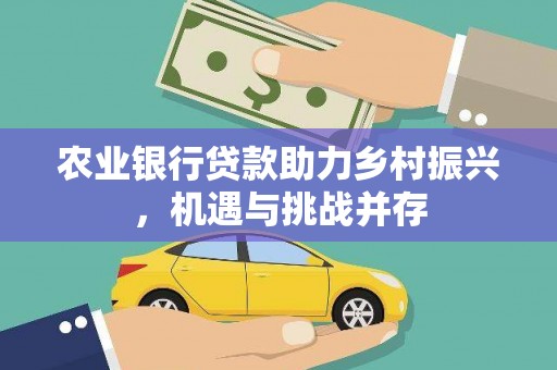 普湾新区农业银行贷款助力乡村振兴，机遇与挑战并存