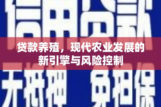 普湾新区贷款养殖，现代农业发展的新引擎与风险控制