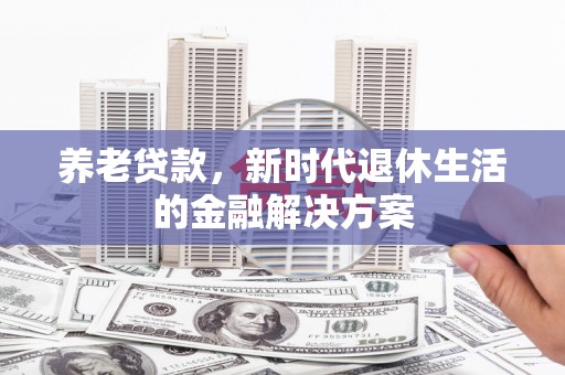 普湾新区养老贷款，新时代退休生活的金融解决方案