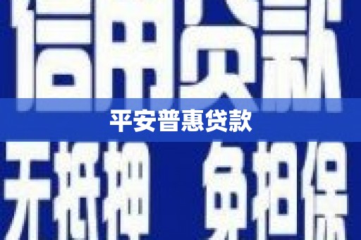 普湾新区平安普惠贷款