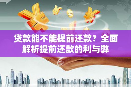 普湾新区贷款能不能提前还款？全面解析提前还款的利与弊
