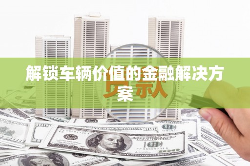 普湾新区解锁车辆价值的金融解决方案
